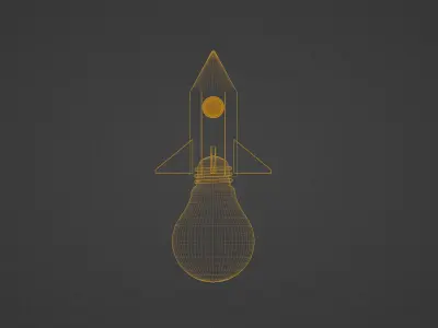 Pencil rocket launch 3D model