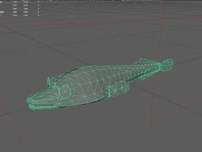 Suckerfish Low-poly 3D model