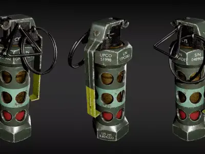 Game-Ready Flashbang Grenade Low-poly 3D model