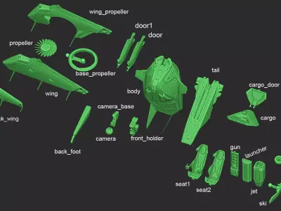 FALCON aircraft 3D print model
