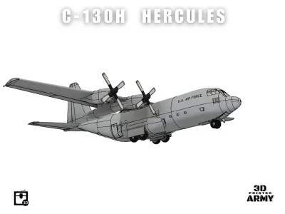 Lockheed C-130H HERCULES - 3D printed scalemodel 3D print model