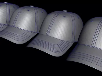 Caps pack 3 Low-poly 3D model