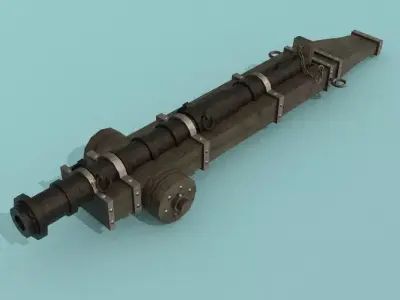Cannon Falconete Wheel Low-poly 3D model