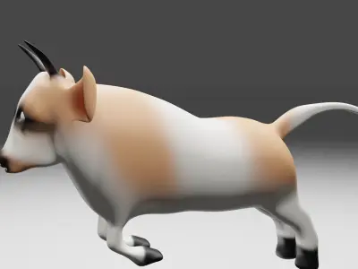  cartoon bull  3d  model Low-poly 3D model