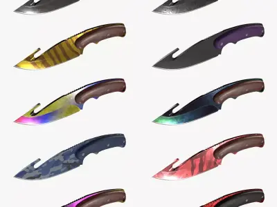 Gut Knifes Set 3D model