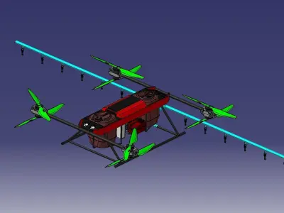 Agricultural spray drones 3D model
