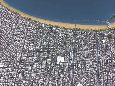 Santos - 3D City Low-poly 3D model