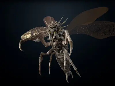 Flying Bug 2 Low-poly 3D model