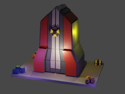 Nuclear Silo and Warhead Missile Ready to Fly Low-poly 3D model