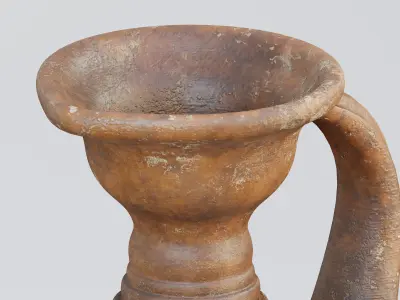 Ancient terracotta water jug 3D model