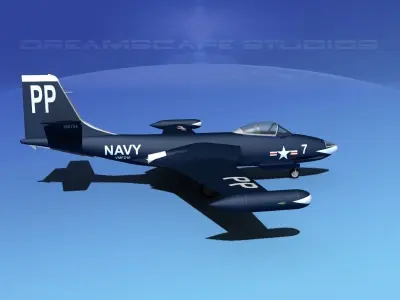 McDonnell F2H2 Banshee V02 3D model