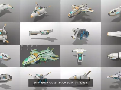 Sci-fi Space Aircraft SA 3D Model Collection