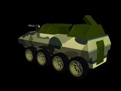Fighter Car - Animated Low-poly 3D model