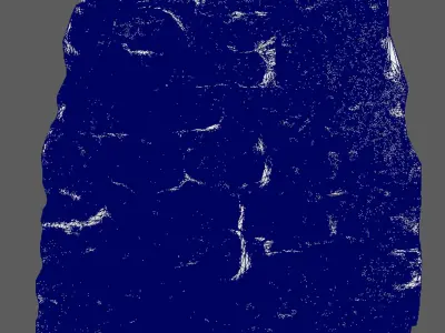 Fence wall of a castle made of stones 3D model