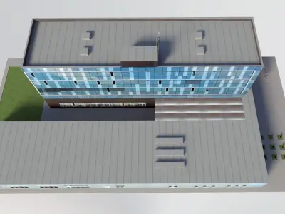 Modern Suburban Office Low-poly 3D model