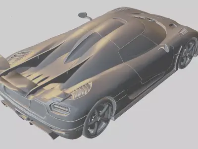 Hypercar Super Sports Car Low-poly 3D model