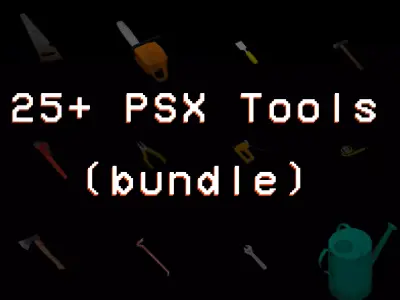 25 PSX Tools bundle Free low-poly 3D model