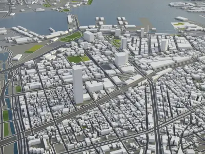 Kobe - city and surroundings 3D model