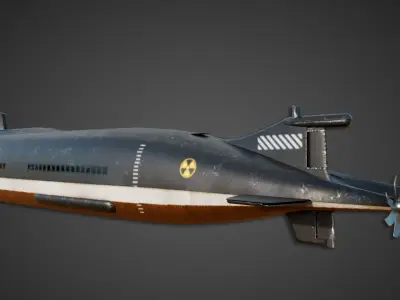 Submarine 3D Model Low-poly 3D model