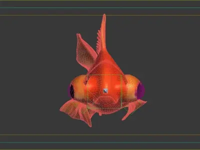 Goldfish Full RIGGED ANIMATED  3D model