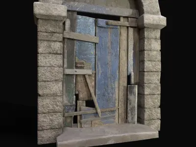 Medieval Door  Low-poly 3D model