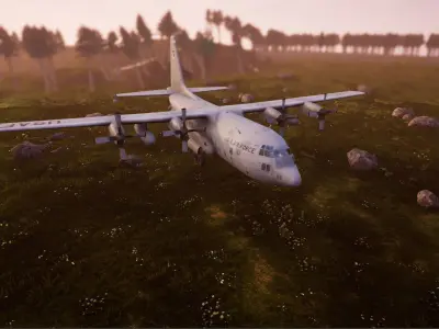 US C-130 Low-poly 3D model