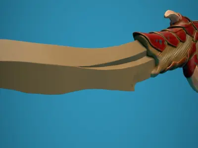 Valorant elderflame knife Low-poly 3D model