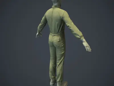 Mechanic Uniform for Games Low-poly 3D model