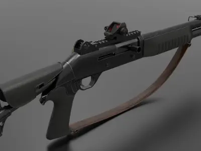 Shotgun m4 Fps - Tps Low-poly 3D model