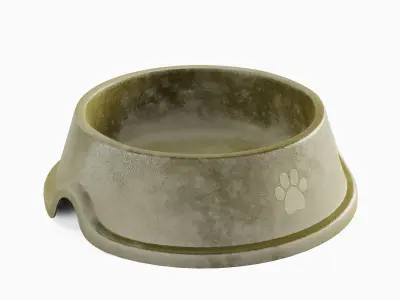 Used Metal Dog Bowl 05 3D model