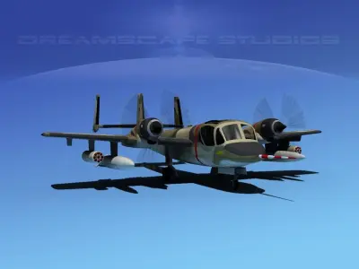 Grumman OV-1D Mohawk V10 3D model