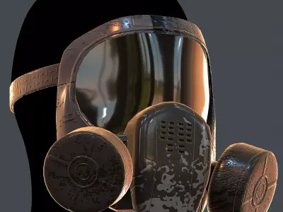 Gas mask helmet 3d model scifi Low-poly Low-poly 3D model