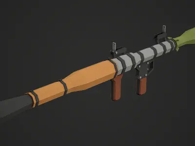 Stylized RPG-7 Low Poly Mobile Ready Low-poly 3D model