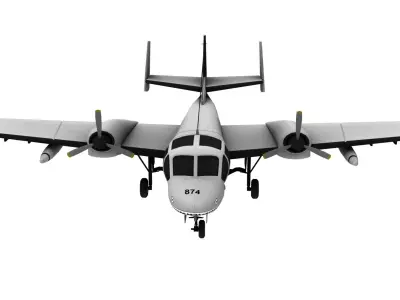 Lowpoly OV-1 Mohawk 3D Model Low-poly 3D model