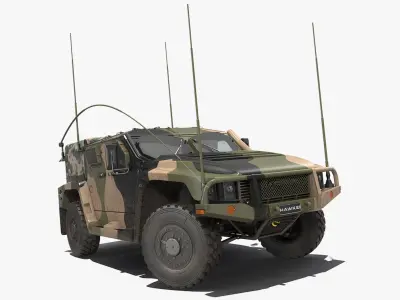 Hawkei PMV 4x4 High Mobility Protected Vehicle Rigged 3D Model