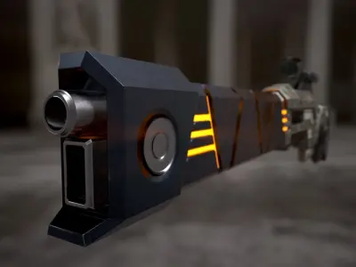 Dual Rounds Sniper Rifle Low-poly 3D model