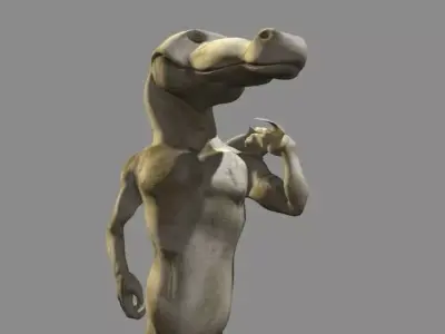 David Crocodile Statue 3D model