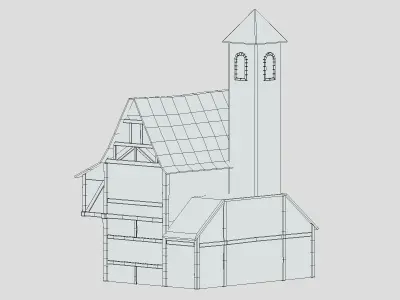Medieval Building 03 Low Poly PBR Realistic Low-poly 3D model