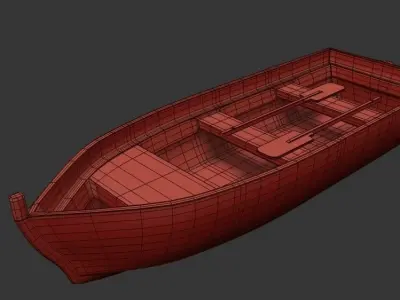 Rowing boat Free low-poly 3D model
