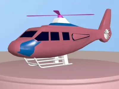 Low poly 3D Helicopter model Low-poly 3D model
