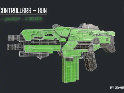  City Controllers - Standard Gun - PBR lowpoly 3dprint Ready Low-poly 3D model