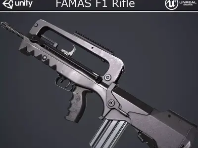 FAMAS F1 Rifle Low-poly 3D model
