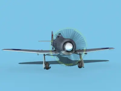 Hawker Sea Fury MKII V07 RN 3D model
