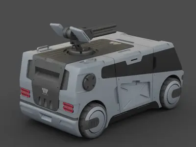 SCIFI MILITARY TRUCK RIGGED 3D model