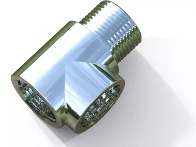 CHROME TAP EXTENSION Low-poly 3D model