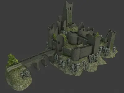 Castle Ruins Low-poly 3D model