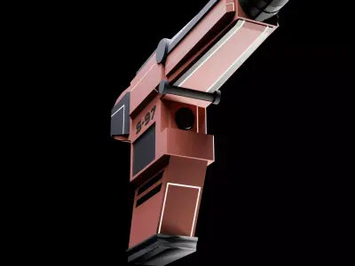 MID POLY GUN MODEL Low-poly 3D model