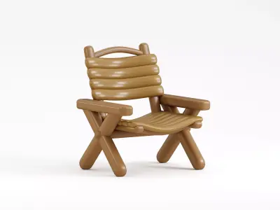 Camping Chair Low-poly 3D model
