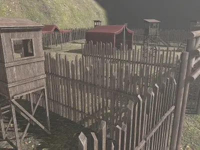 Ancient Military Camp Assets Low-poly 3D model