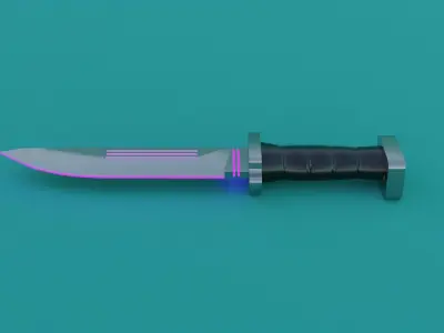 SCI-FI knife 3D model purple Low-poly 3D model